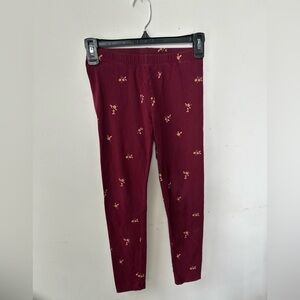 Cat & Jack Red Leggings with Metallic Pattern. Girls L​